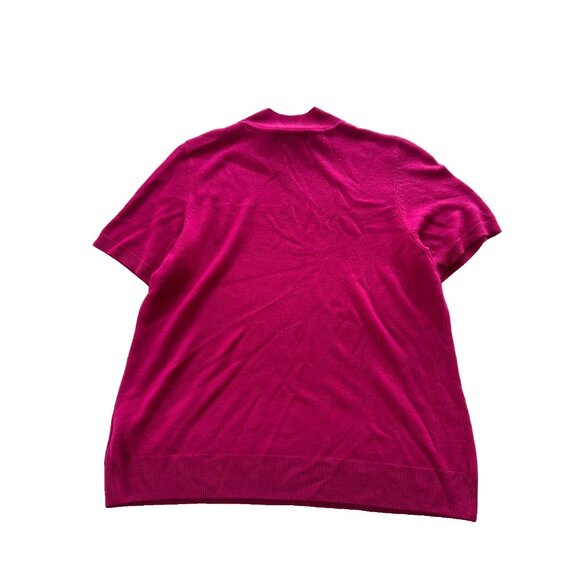 Sag Harbor Women's Plus 1X Mockneck Pink Short Sleeve Sweater Career Office - Picture 2 of 4